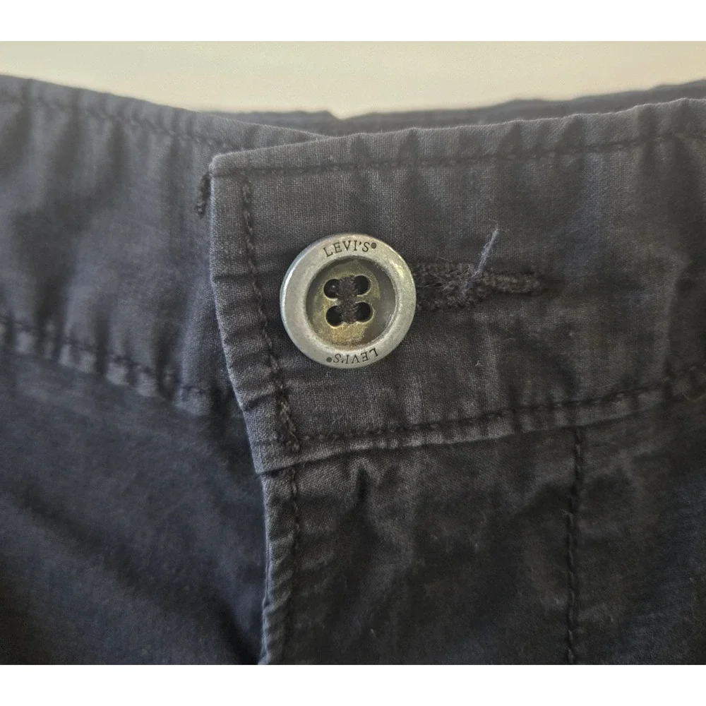 Levi Strauss &‎ Co Shorts Mens 30 Black Cargo Multi Pocket Workwear Cotton Faded